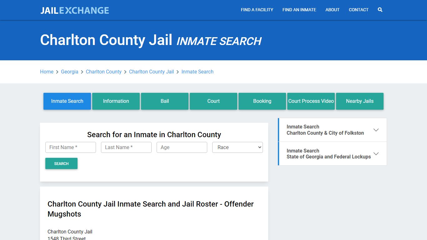 Charlton County Jail, GA Inmate Search: Roster & Mugshots